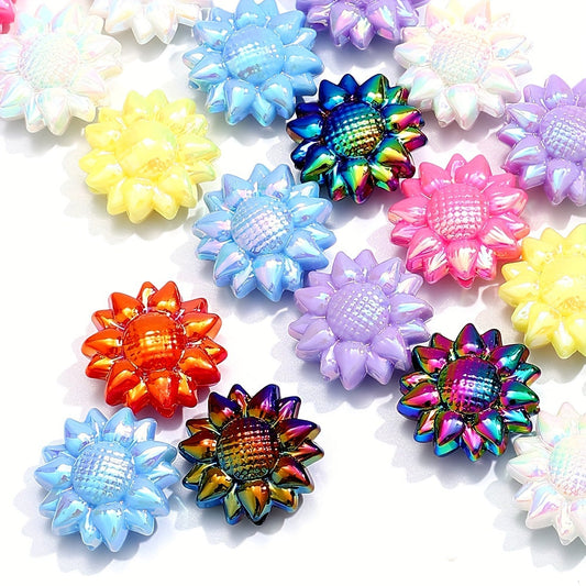 10PCS 20mm Multicolor Sunflower Acrylic Bead Set