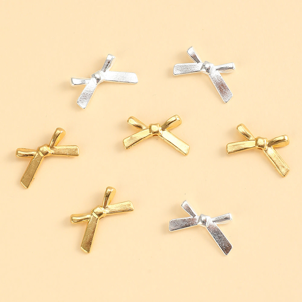 Gold & Silver Bow Alloy Beads