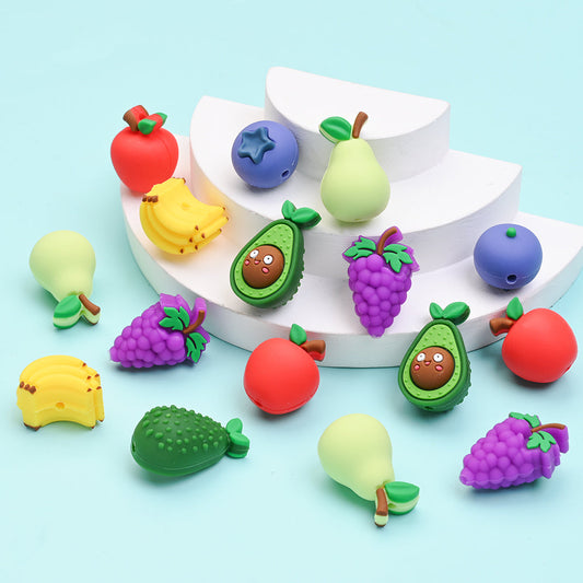 3D Fruit Silicone Beads