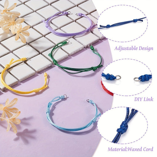 Waxed Cord Braided Bracelet Set