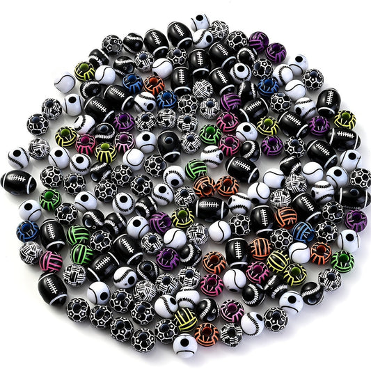Sports Theme Acrylic Beads