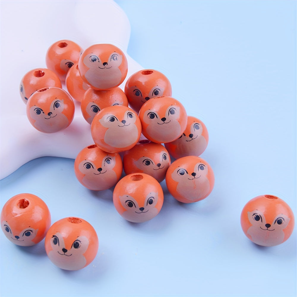 Animal Pattern Wooden Beads