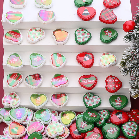 10PCS Multicolor Christmas Love Acrylic Bead Set