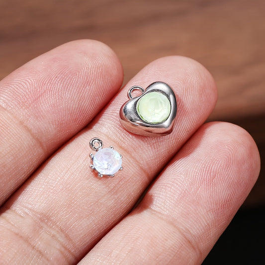 Alloy Heart Round Pendant Charms