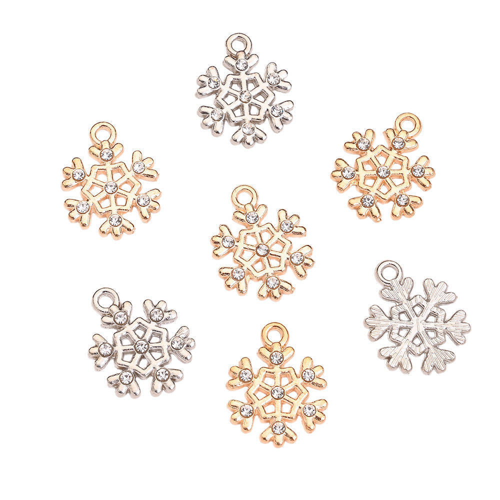 Christmas Rhinestone Snowflake Pendant Charms
