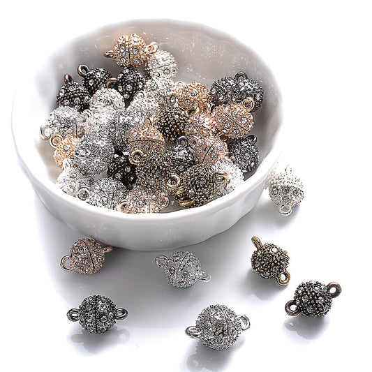 5 Pairs 14×8mm Rhinestone Magnetic Jewelry Clasps