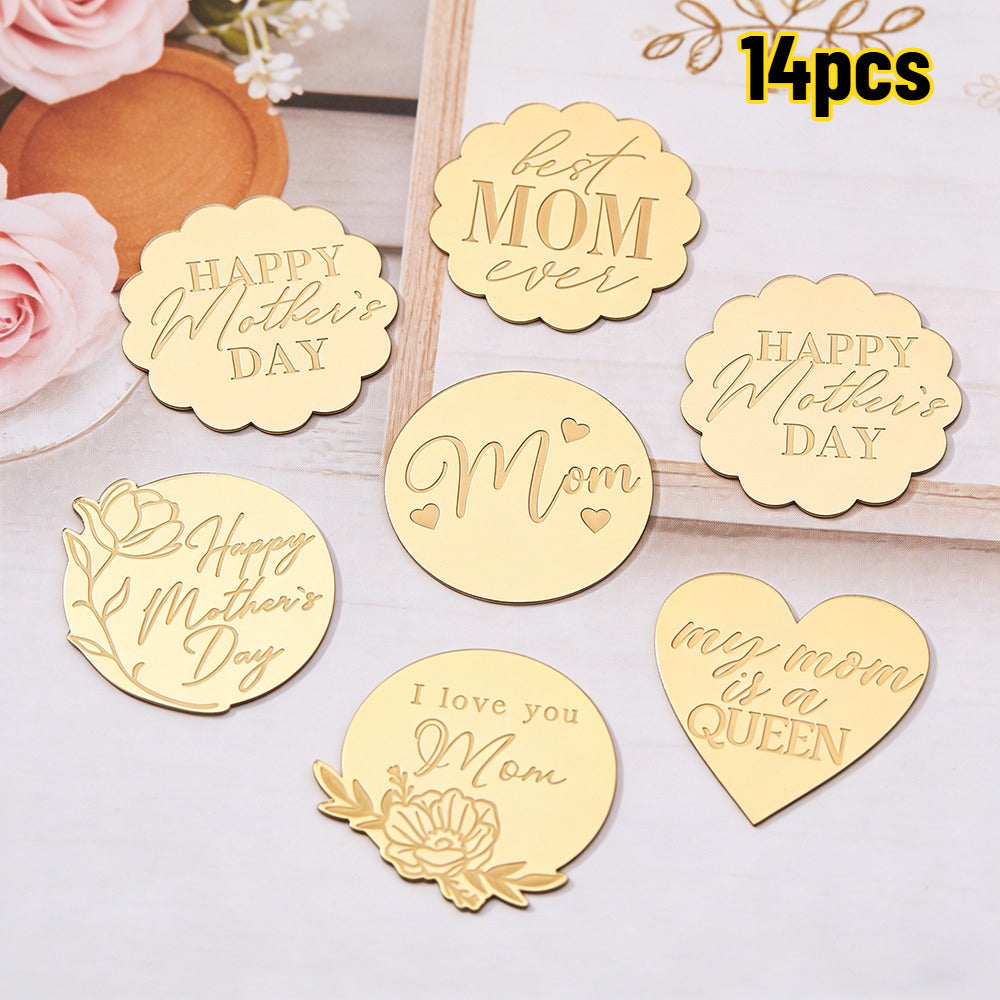 7/14-Piece Mother's Day Acrylic Cake Topper Set
