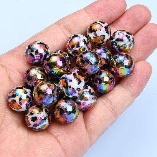Shiny Leopard Print Acrylic Beads