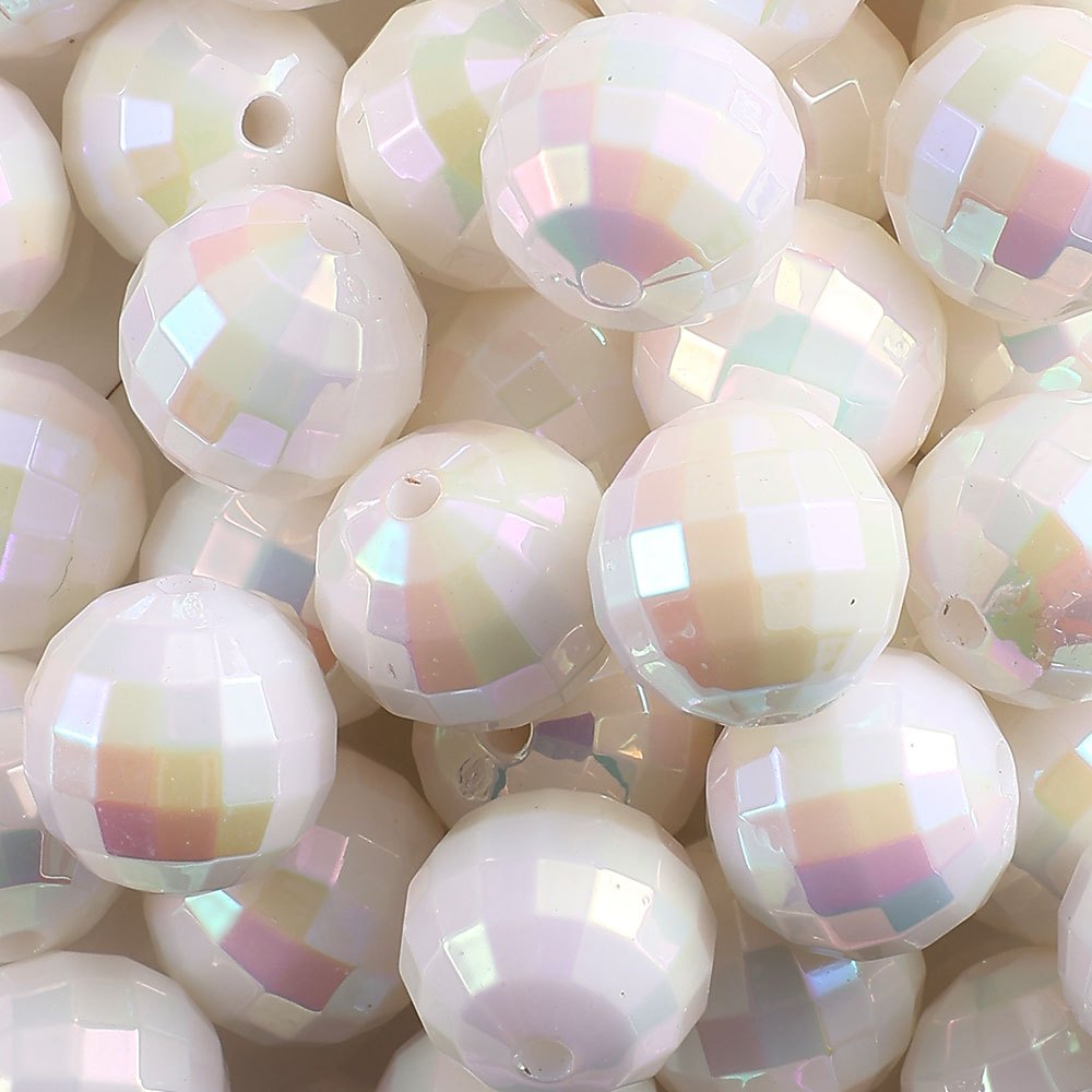 UV Faceted Round Acrylic Beads
