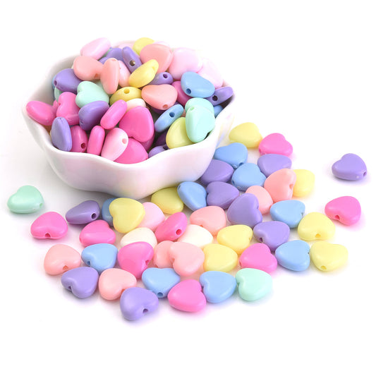 Acrylic Love Heart Beads