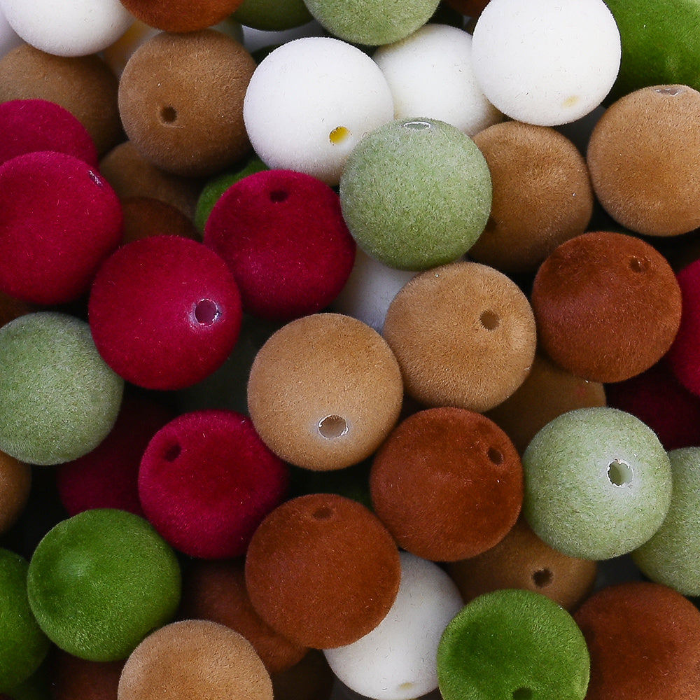 16mm Velvet Flocked Acrylic Round Beads