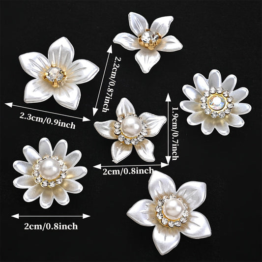 White Flower Acrylic Patches