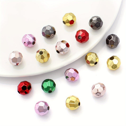 Polygonal Round Acrylic Beads