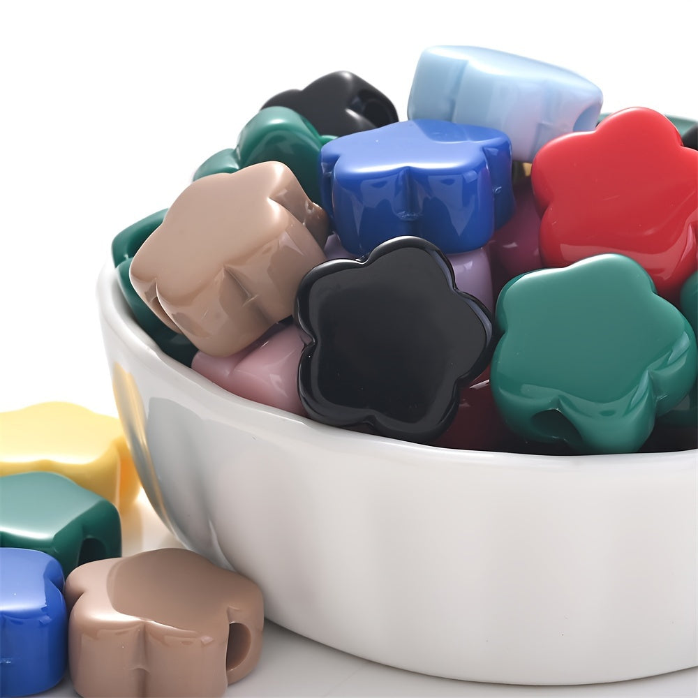 30PCS 14×15mm Multicolor Plum Blossom Acrylic Bead Set