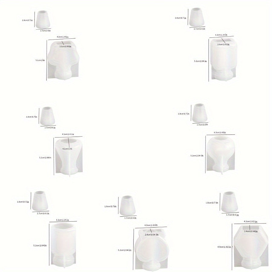 7-Piece Wishing Bottle Silicone Resin Molds Kit