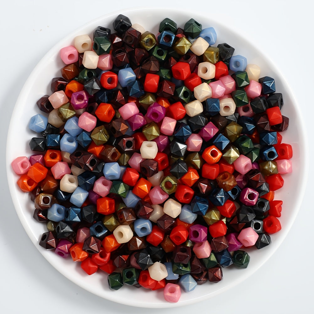 Mixed Color Square Polygonal Acrylic Beads