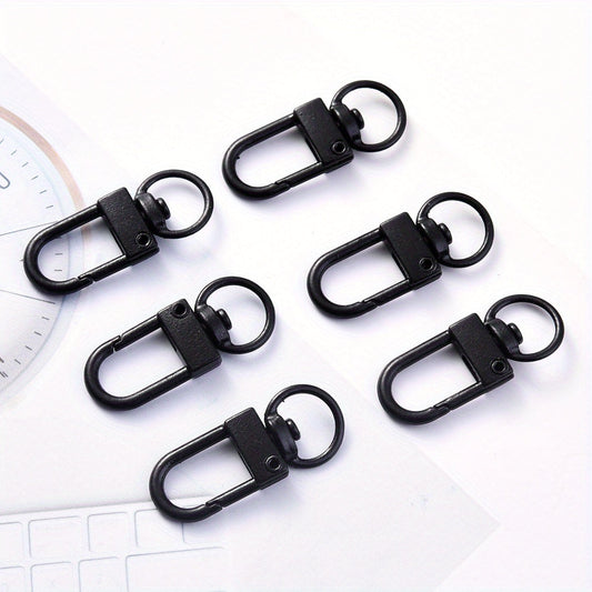50-Piece Black Metal Swivel Lobster Clasp Set