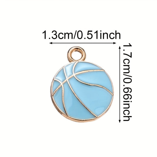 10PCS 12×15mm Colorful Basketball Acrylic Pendant Set