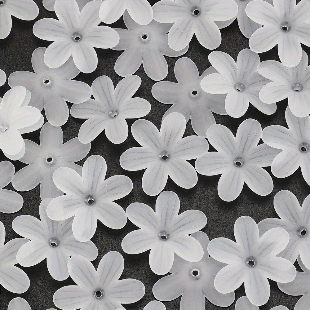 White Six-Valve Acrylic Beads