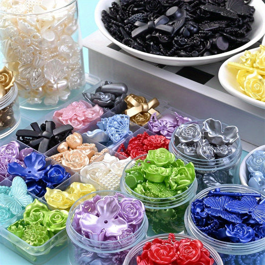 8-40 mm Acrylic Butterfly, Flower, Moon & Star Bead Assortment