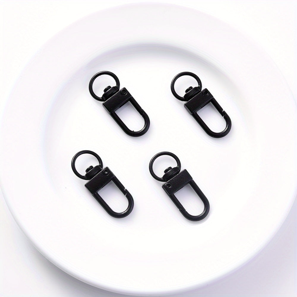 50-Piece Black Metal Swivel Lobster Clasp Set