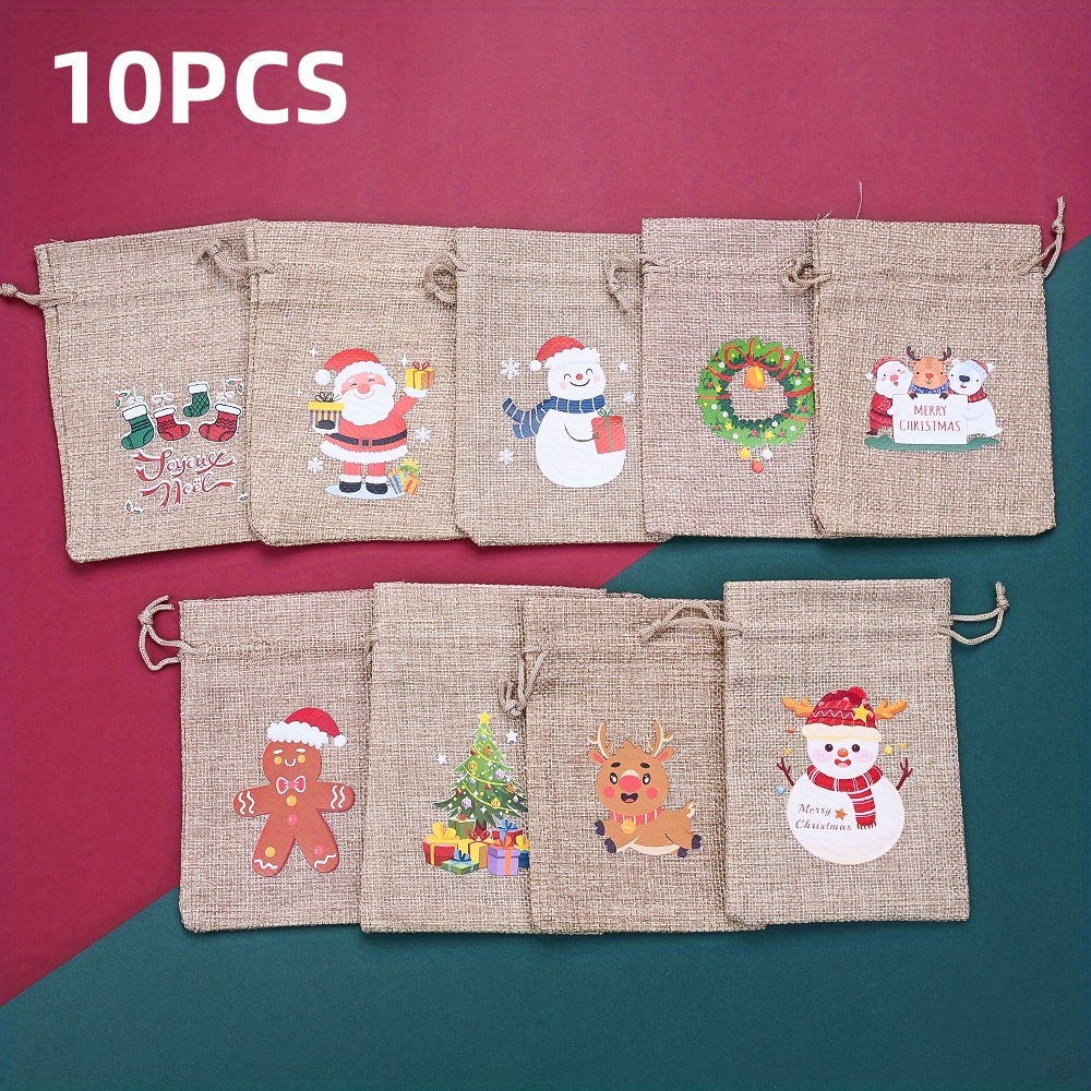 Christmas Linen Gift Bags