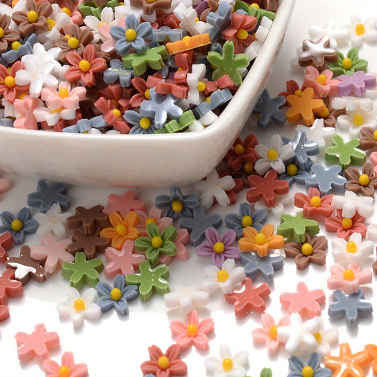 100PCS 7mm Multicolor Camellia Acrylic Bead Set