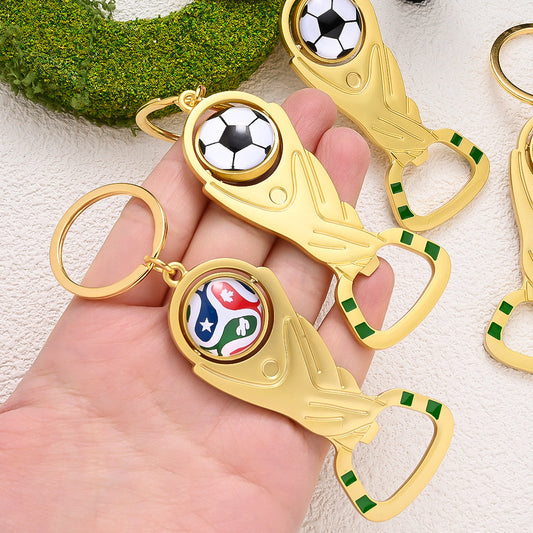 Bottle Opener Soccer Trophy Keychain