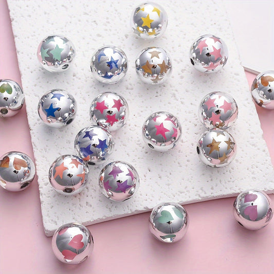 10PCS 16mm Love & Star Acrylic Bead Set