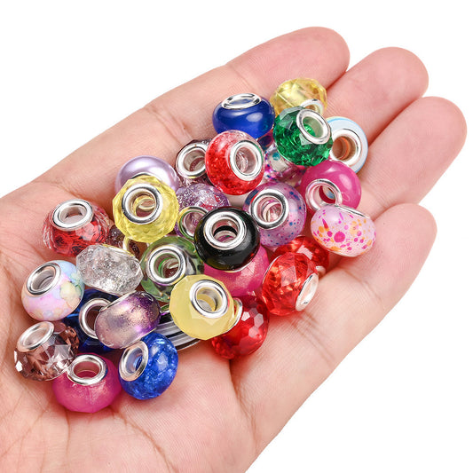 Large-Hole Acrylic Round Beads