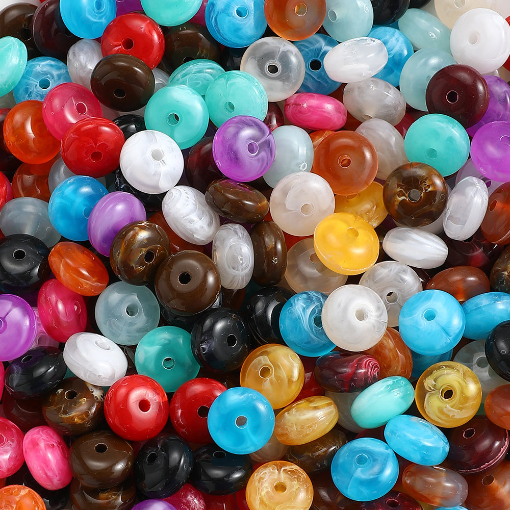 100-Piece 5x10 mm Acrylic Flat Spacer Beads
