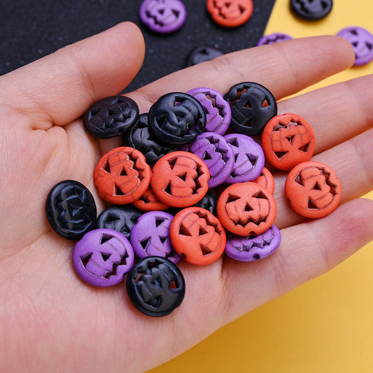 Halloween Turquoise Skull & Pumpkin Beads
