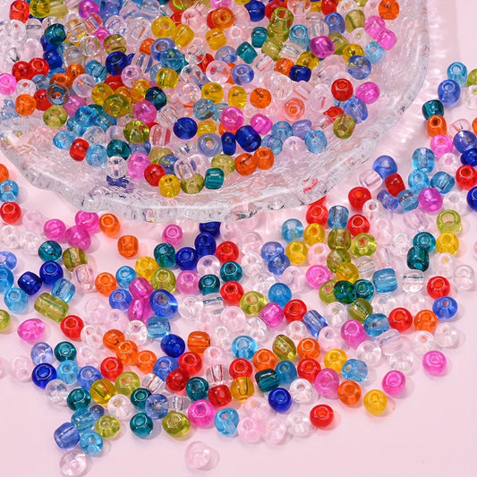 210PCS 4mm Clear Round Glass Spacer Beads