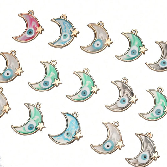 Vintage Moon Star Evil Eye Charms
