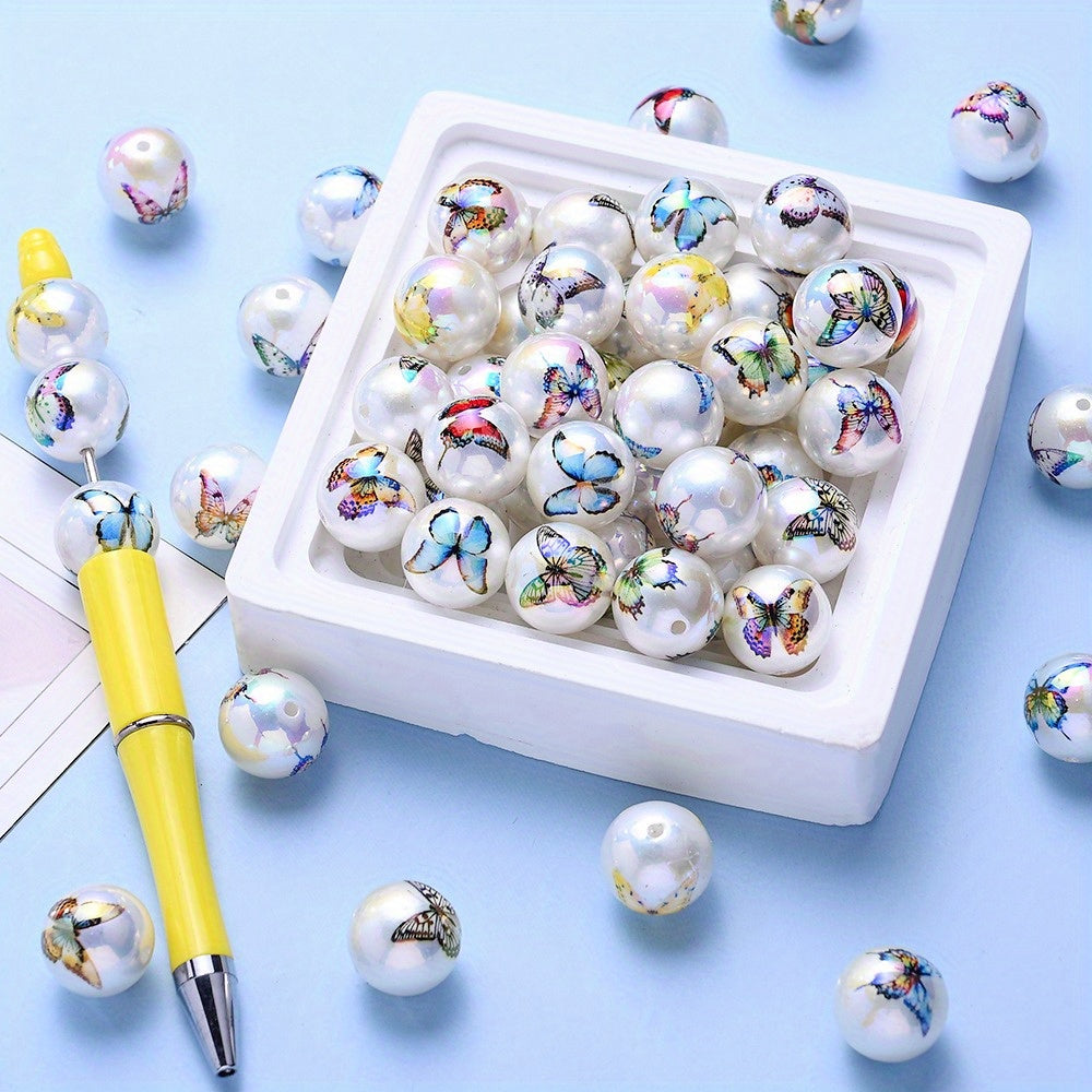 Printed Round Acrylic Beads
