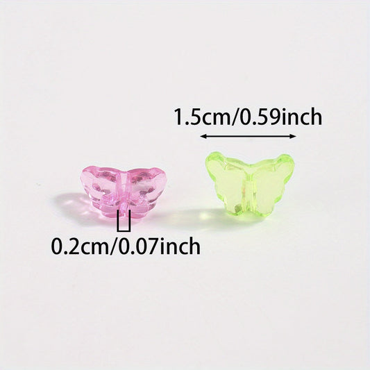 Colorful Transparent Butterfly Spacer Beads