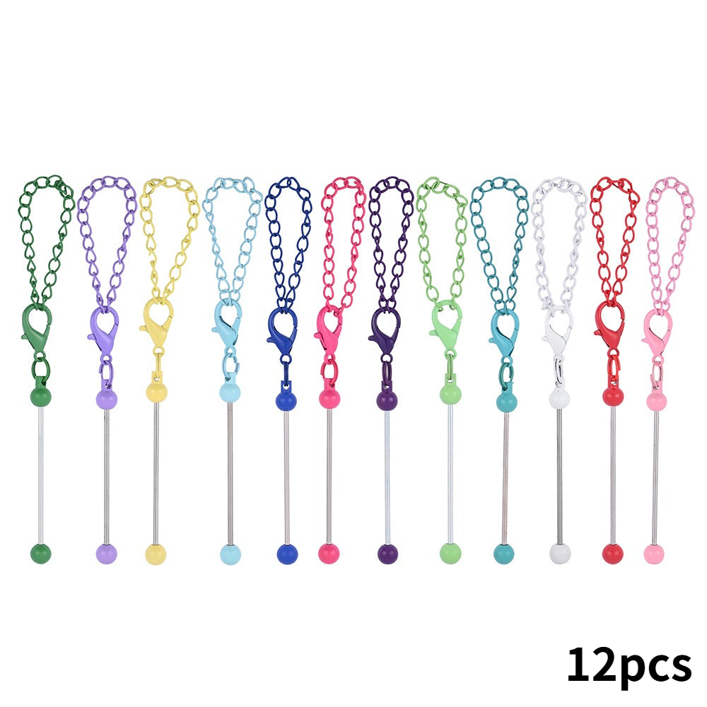 Metal Beaded Keychain Rods