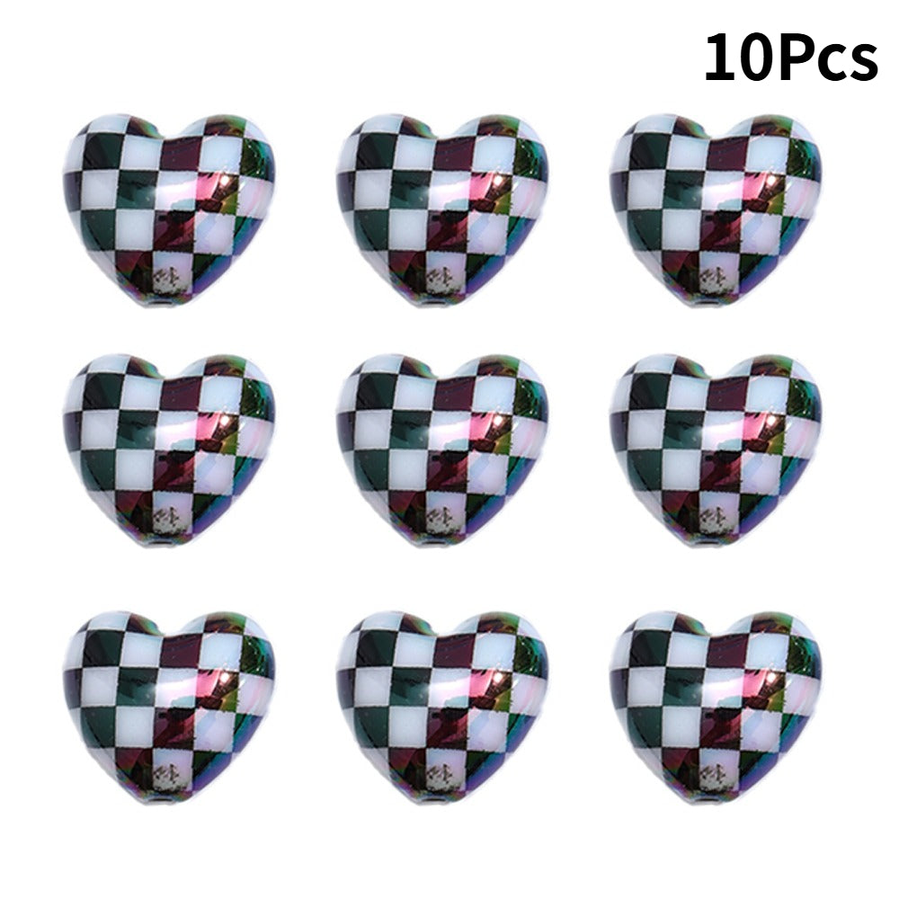 Checked Love AB Acrylic Beads
