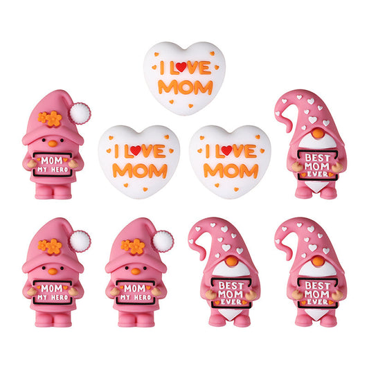 9-Piece Mother's Day Silicone Gnome Bead Set