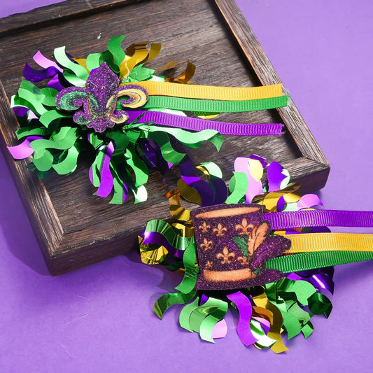 Mardi Gras Carnival Hair Clips