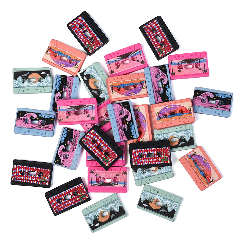 Retro Beach Waves Print Beads