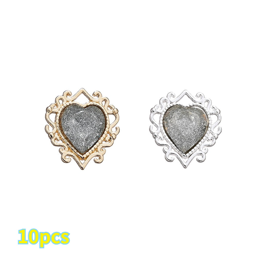10PCS Sparkling Rhinestone Zinc Alloy Pendant Set