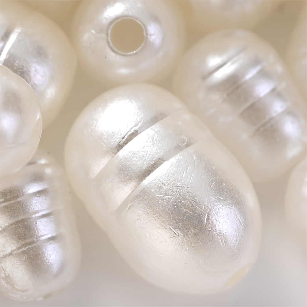 100/200PCS White Oval Acrylic Spacer Bead Set