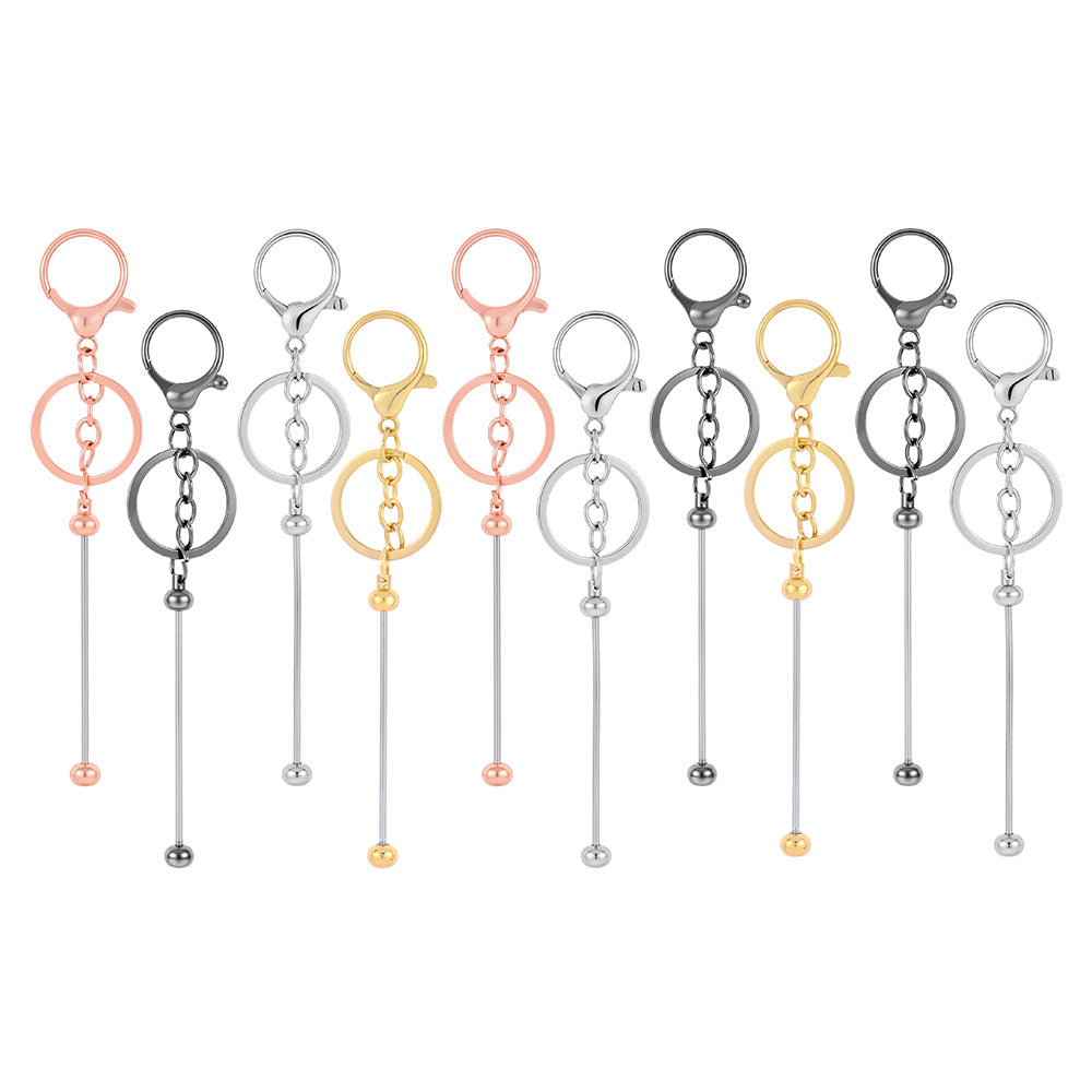 4-Piece Random Mixed Metal Beaded Keychains