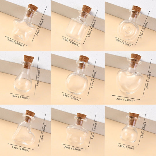 Mini Clear Glass Bottles with Cork Stoppers