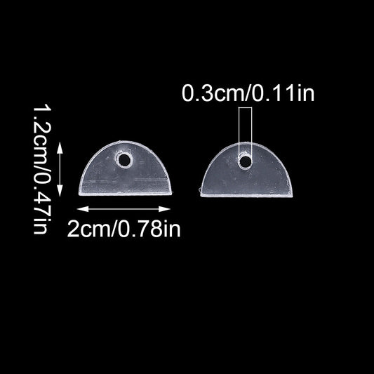 Transparent Acrylic Semicircle Spacer Beads