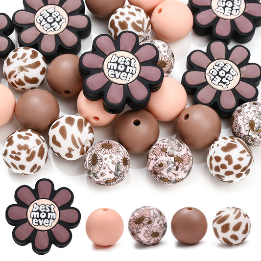 Heart-Shaped Silicone “Happy Mother’s Day” Beads
