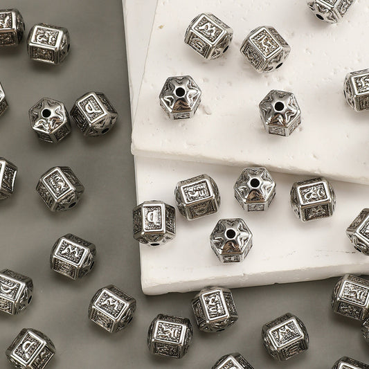 Silver Vintage Barrel Beads
