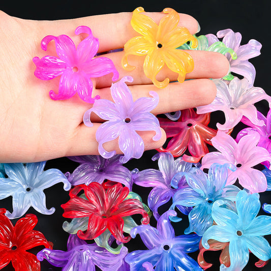 Jelly Gradient Iris Acrylic Flower Beads