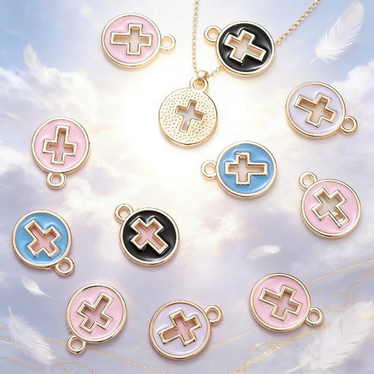 Enamel Cross Pendant Charms